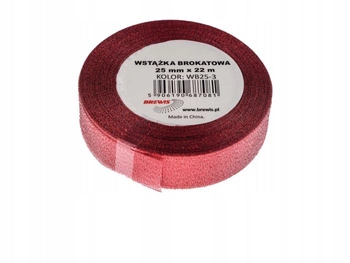 Wstążka brokatowa 25mm WB25-3 czerwona