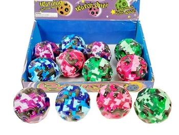 piłeczka śred.6cm, dobrze odbijająca się, display 12szt; 25,5x18,5x7cm