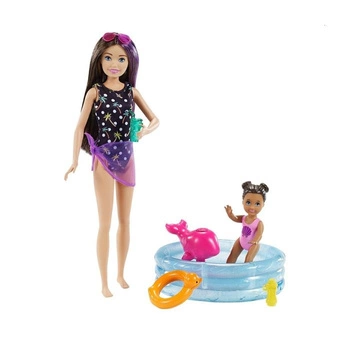 Barbie Lalka Skipper Opiekunka- Zestaw z basenem, Mattel GRP39 (asst.FHY97)