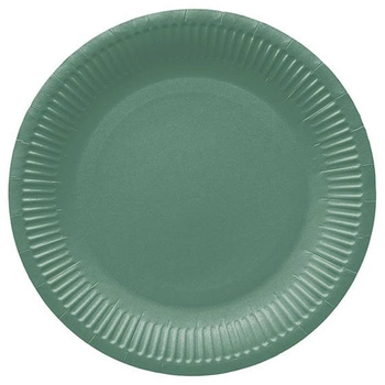 PAW Talerze papierowe okrągłe 23cm 8szt. Monocolor Dark Green