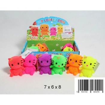 Kotek Neon z frędzlami Gniotek Antystresowy Świecący