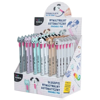 Długopis wymazywalny automatyczny z figurką E Kidea (kot i pies)