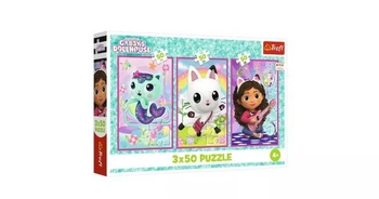 PUZZLE 3X50 el. POZNAJCIE GABBY I KOTKI