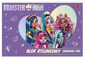 Blok rysunkowy A4 20k MONSTER HIGH