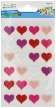 Ozdoba dekoracyjna filcowa samoprzylepne Serca Walentynki CRAFT WITH FUN 521742