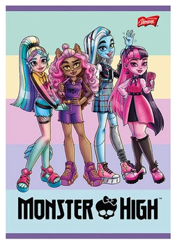 Zeszyt A5 16k linia podwójna dwukolorowa laminowany Monster High