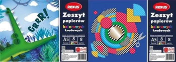 Zeszyt A5 Papierów Kolorowych Kredowych 8 kolorów Baniamin