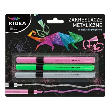 Zakreślacze metaliczne 3 szt. Kidea