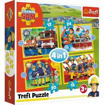 Trefl Puzzle 4w1 Pomocy Strażak Sam