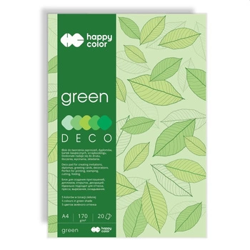 Happy color Blok kreatywny- deco GREEN- odcienie zieleni, A4-170g