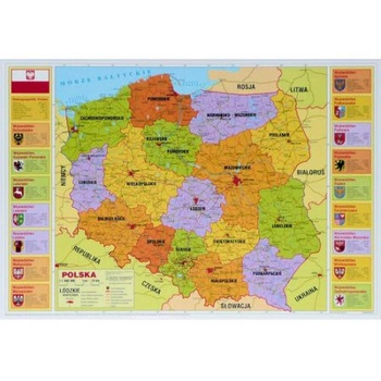 Podkład Na Biurko Oklejany Mapa Administracyjna Polska Derform