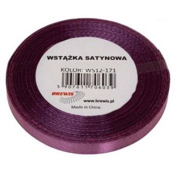 Wstążka satynowa 12mm/32m 171  ŚLIWKOWY