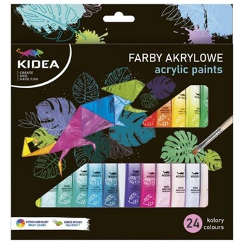 Farby akrylowe 24 kolory 6 ml w tubie Kidea