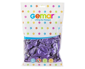 Balony GM90 metalizowane 10' 26cm - fioletowe 034/ 100 szt.