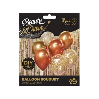 Bukiet balonowy B&C złoto-miedziany, 7 szt.