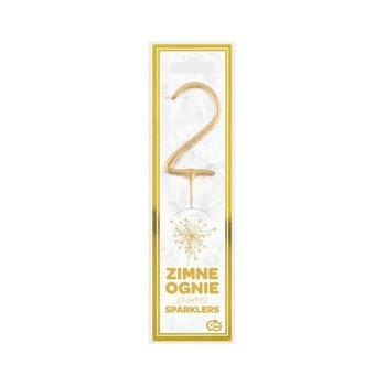 Zimne ognie - złota cyfra 2 17cm