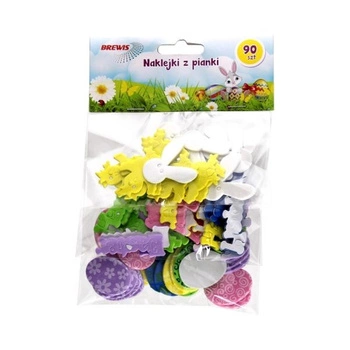 NAKLEJKI Z PIANKI 90SZTUK KRÓLIKI JAJKA