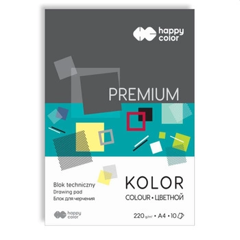 Happy Color Blok techniczny  A4- kolorowe kartki Premium 220g