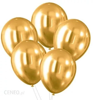 Balony - efekt chromu złote (5 szt.)