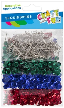 Cekiny metaliczne guziki mix 3szt. plus szpilki CRAFT WITH FUN 567256