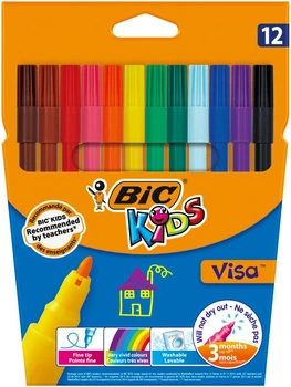 Flamastry Visa 12 kolorów BIC  