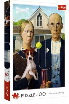 Puzzle 500 el. American Gothic: Psia Edycja Trefl