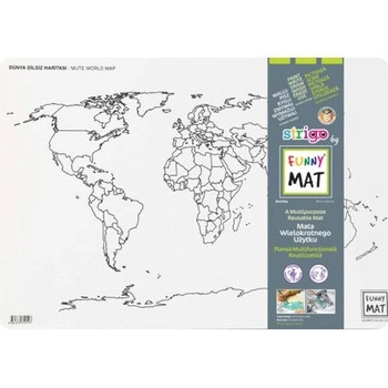 STRIGO FUNNY MAT WHITE - MAPA ŚWIATA - PAŃSTWA 48x33.5 cm