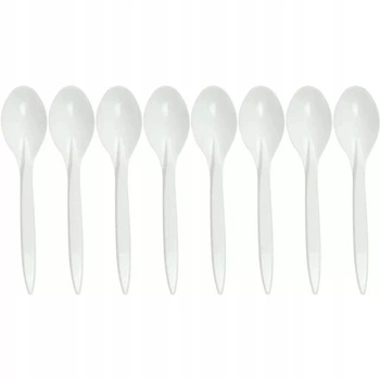Łyżki wielorazowe - białe (8 szt.)