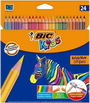 Kredki Eco Evolution Stripes 24 kolorów BIC