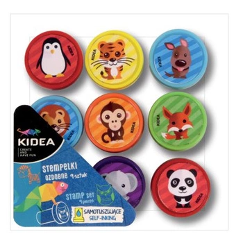 Stempelki Ozdobne Zwierzaki 9 sztuk Kidea