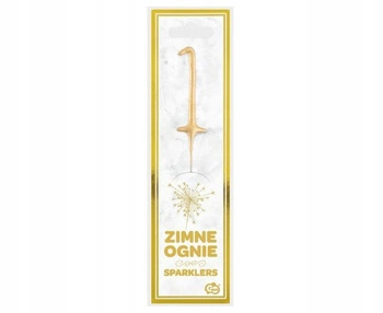 Zimne ognie - złota cyfra 1  17cm