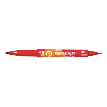 Marker permanentny dwustronny czerwony, Tetis