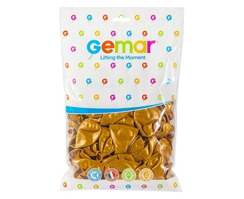 Balony GM90 metalizowane 10' 26cm - złote 039 / 100 szt.