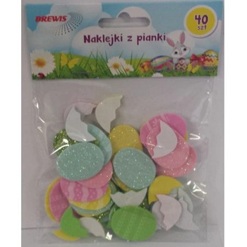 NAKLEJKI Z PIANKI 40SZT JAJKA MIX