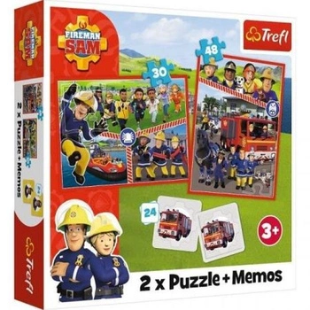 Puzzle 2w1+memos Drużyna Strażaka Sama Trefl