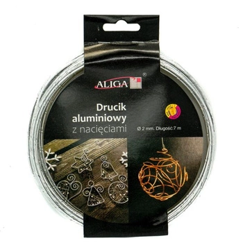 Drucik aluminiowy DA-6839 srebrny z nacięciami 2mm x 7m