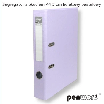 SEGREGATOR Z OKUCIEM A4 5 cm FIOLETOWY PASTELOWY