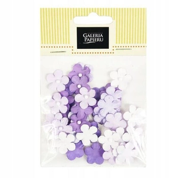 Kwiaty papierowe NIEZAPOMINAJKI z perełką 50 szt/op, mix lawendowy
