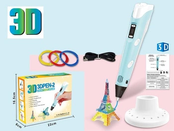  3D Pen pióro + filament x3, stojak, Kabel zasilający USB