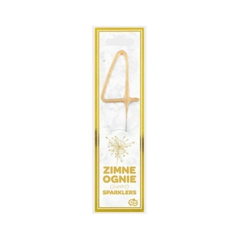 Zimne ognie - złota cyfra 4 17cm
