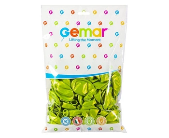 Balony GM90 metalizowane 10' 26cm - pistacjowe 067/ 100 szt.