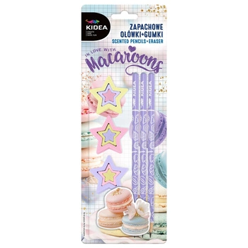 Kidea Zapachowe ołówki+ gumki, Makaroniki  