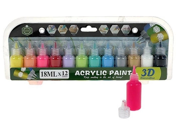 zestaw farb akrylowych, 12 kolorówx18ml; 33x13cm, B/C (3/621374 )