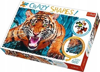 Trefl Puzzle 600el. 'Crazy Shapes' Oko w oko z tygrysem