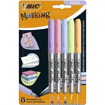 Markery Marking Pastel Permamentne 5 sztuk BIC