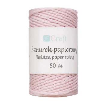 SZNUREK PAPIEROWY SKRĘCANY, RÓŻOWY, 50 M