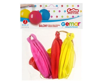 BALON 3SZTUKI PIŁKI Z GUMKĄ