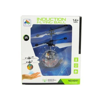 kula latająca, na podczerwień, świecąca, sterowana dłonią, z czujnikiem zbliżeniowym (góra, dół), stabilny lot, ładowarka USB; 18,5x16x6cm,