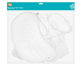 Zestaw dla dzieci 'Aniołek' (spódniczka z obszyciem, skrzydła, aureolka)