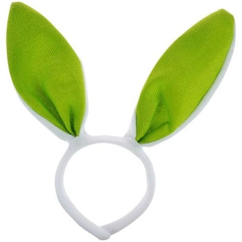 Opaska uszy królika dwa kolory mix zielony / różowy